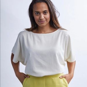 Jamie + the Jones Blank Canvas Top, Ivory Raw Silk